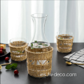 CARAFE VINTAGE Glass Water y dos vasos